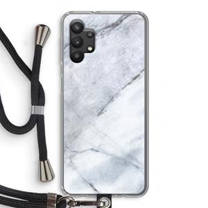 CaseCompany Witte marmer: Samsung Galaxy A32 5G Transparant Hoesje met koord