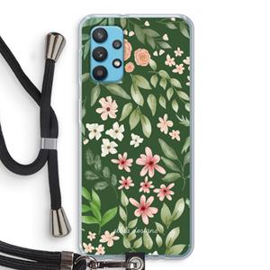 CaseCompany Botanical green sweet flower heaven: Samsung Galaxy A32 4G Transparant Hoesje met koord