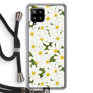 CaseCompany Summer Daisies: Samsung Galaxy A42 5G Transparant Hoesje met koord