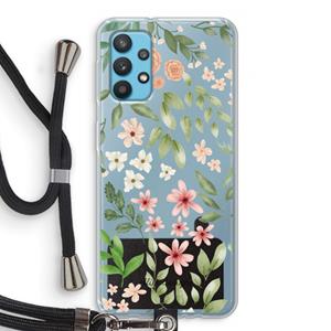 CaseCompany Botanical sweet flower heaven: Samsung Galaxy A32 4G Transparant Hoesje met koord