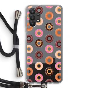 CaseCompany Donuts: Samsung Galaxy A32 5G Transparant Hoesje met koord
