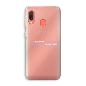 CaseCompany uw waarde daalt niet: Samsung Galaxy A20e Transparant Hoesje