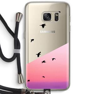 CaseCompany Fly away: Samsung Galaxy S7 Transparant Hoesje met koord