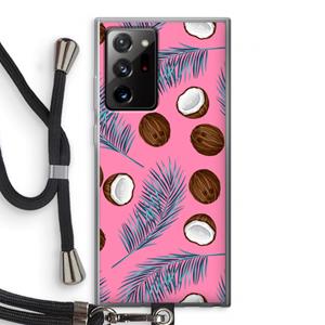 CaseCompany Kokosnoot roze: Samsung Galaxy Note 20 Ultra / Note 20 Ultra 5G Transparant Hoesje met koord