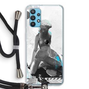 CaseCompany I will not feel a thing: Samsung Galaxy A32 4G Transparant Hoesje met koord