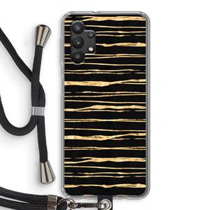 CaseCompany Gouden strepen: Samsung Galaxy A32 5G Transparant Hoesje met koord