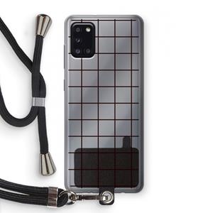 CaseCompany Rooster: Samsung Galaxy A31 Transparant Hoesje met koord