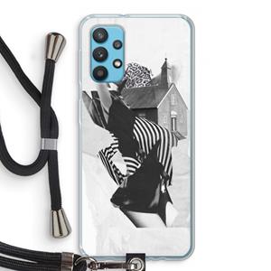 CaseCompany House: Samsung Galaxy A32 4G Transparant Hoesje met koord