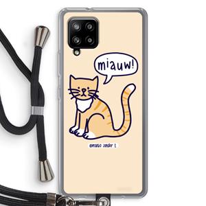 CaseCompany Miauw: Samsung Galaxy A42 5G Transparant Hoesje met koord