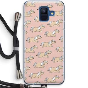 CaseCompany Ponys: Samsung Galaxy A6 (2018) Transparant Hoesje met koord