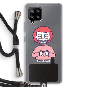 CaseCompany Hartje: Samsung Galaxy A42 5G Transparant Hoesje met koord