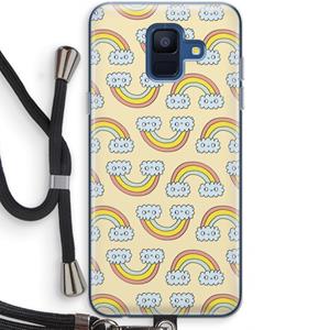 CaseCompany Regenboog: Samsung Galaxy A6 (2018) Transparant Hoesje met koord