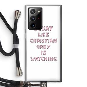 CaseCompany Christian Grey: Samsung Galaxy Note 20 Ultra / Note 20 Ultra 5G Transparant Hoesje met koord