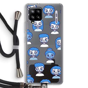 CaseCompany Gezichtjes: Samsung Galaxy A42 5G Transparant Hoesje met koord