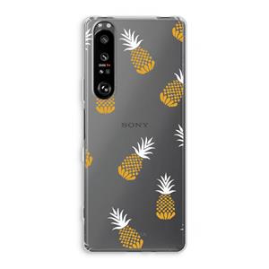 CaseCompany Ananasjes: Sony Xperia 1 III Transparant Hoesje