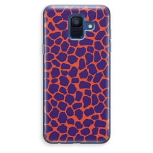 CaseCompany Purple Giraffe: Samsung Galaxy A6 (2018) Transparant Hoesje