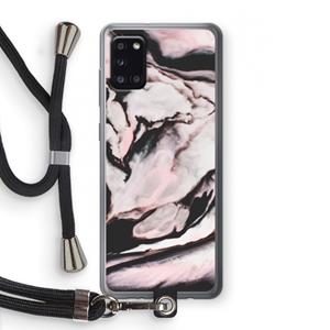 CaseCompany Roze stroom: Samsung Galaxy A31 Transparant Hoesje met koord