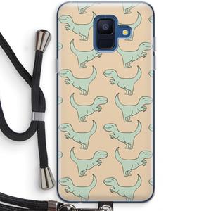 CaseCompany Dinos: Samsung Galaxy A6 (2018) Transparant Hoesje met koord