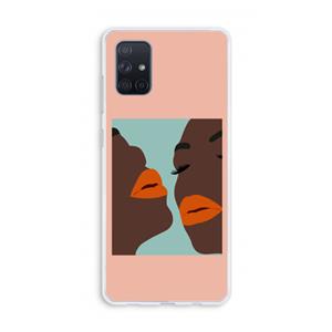 CaseCompany Orange lips: Galaxy A71 Transparant Hoesje