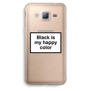 CaseCompany Black is my happy color: Samsung Galaxy J3 (2016) Transparant Hoesje