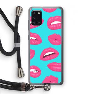 CaseCompany Bite my lip: Samsung Galaxy A31 Transparant Hoesje met koord