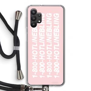 CaseCompany Hotline bling pink: Samsung Galaxy A32 5G Transparant Hoesje met koord
