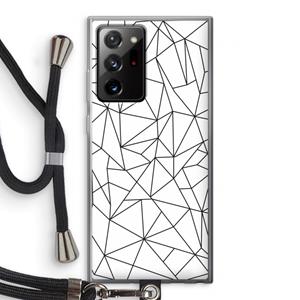 CaseCompany Geometrische lijnen zwart: Samsung Galaxy Note 20 Ultra / Note 20 Ultra 5G Transparant Hoesje met koord