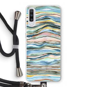 CaseCompany Watercolor Agate: Samsung Galaxy A70 Transparant Hoesje met koord