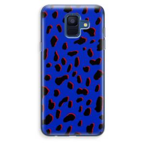 CaseCompany Blue Leopard: Samsung Galaxy A6 (2018) Transparant Hoesje