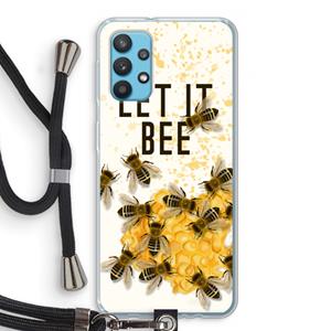 CaseCompany Let it bee: Samsung Galaxy A32 4G Transparant Hoesje met koord