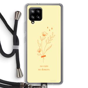 CaseCompany No rain no flowers: Samsung Galaxy A42 5G Transparant Hoesje met koord