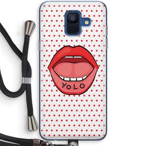 CaseCompany Yolo Denise: Samsung Galaxy A6 (2018) Transparant Hoesje met koord