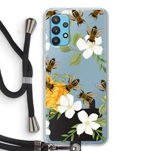 CaseCompany No flowers without bees: Samsung Galaxy A32 4G Transparant Hoesje met koord