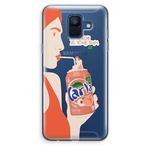 CaseCompany Peach please!: Samsung Galaxy A6 (2018) Transparant Hoesje
