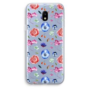 CaseCompany Bloemetjes: Samsung Galaxy J3 (2017) Transparant Hoesje