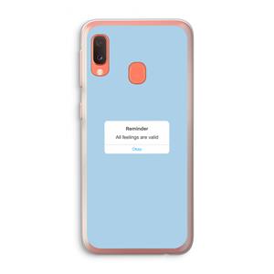 CaseCompany Reminder: Samsung Galaxy A20e Transparant Hoesje