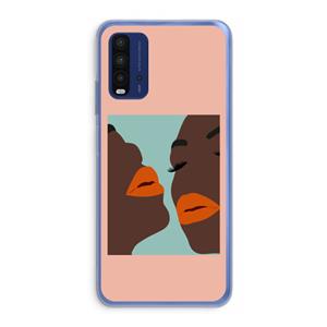 CaseCompany Orange lips: Xiaomi Redmi 9T Transparant Hoesje