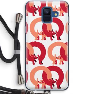 CaseCompany Dogs: Samsung Galaxy A6 (2018) Transparant Hoesje met koord