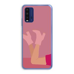 CaseCompany Pink boots: Xiaomi Redmi 9T Transparant Hoesje