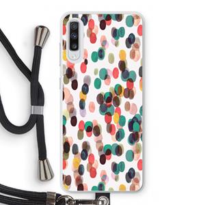CaseCompany Tropical Dots: Samsung Galaxy A70 Transparant Hoesje met koord