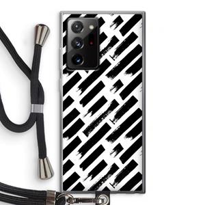 CaseCompany Zwarte vegen: Samsung Galaxy Note 20 Ultra / Note 20 Ultra 5G Transparant Hoesje met koord