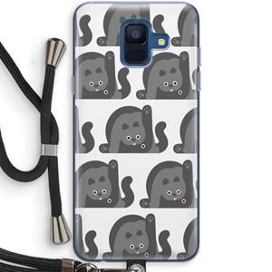 CaseCompany Cats: Samsung Galaxy A6 (2018) Transparant Hoesje met koord