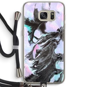 CaseCompany Pastel zwart: Samsung Galaxy S7 Transparant Hoesje met koord