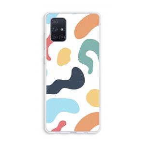 CaseCompany Memphis Shapes Blue: Galaxy A71 Transparant Hoesje