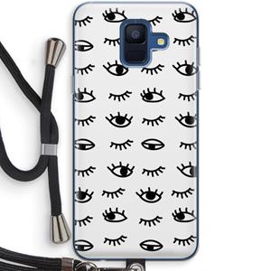 CaseCompany Eye pattern #2: Samsung Galaxy A6 (2018) Transparant Hoesje met koord