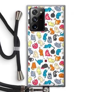 CaseCompany Kleurrijke katten: Samsung Galaxy Note 20 Ultra / Note 20 Ultra 5G Transparant Hoesje met koord