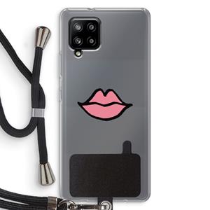 CaseCompany Kusje: Samsung Galaxy A42 5G Transparant Hoesje met koord