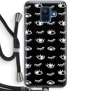 CaseCompany Eye pattern #3: Samsung Galaxy A6 (2018) Transparant Hoesje met koord