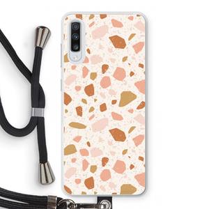 CaseCompany Terrazzo N°18: Samsung Galaxy A70 Transparant Hoesje met koord