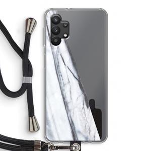 CaseCompany Gestreepte marmer: Samsung Galaxy A32 5G Transparant Hoesje met koord